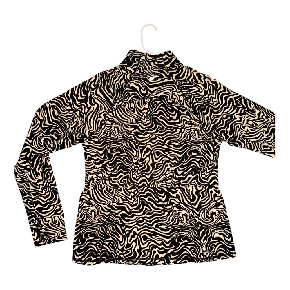 Fabletics XL Marbled Zebra Trinity Performance Activewear Zip Jacket w/ Pockets - Picture 4 of 16